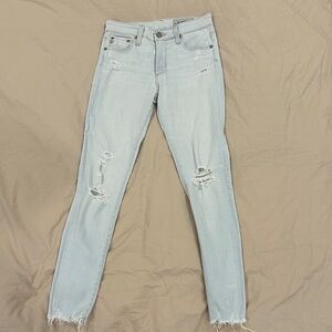 AG Adriano Goldschmied denim Distressed Farrah high rise Skinny ankle Jeans 26